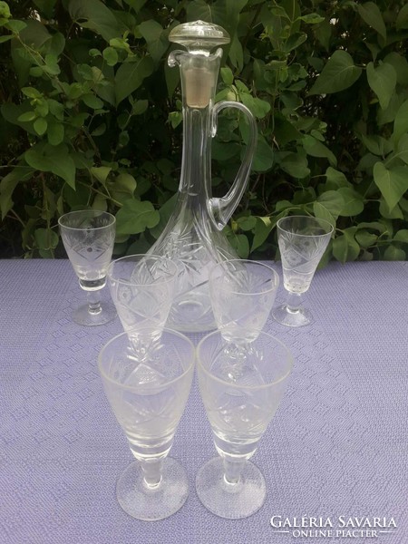 35 Pcs. Crystal glass, glass, bottle.