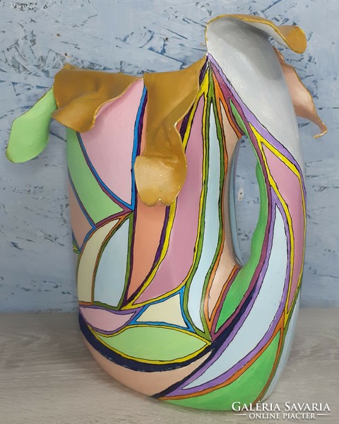 Handmade vase from recycled bottles