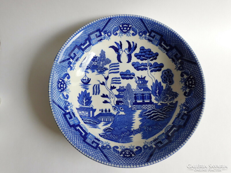 Large Japanese porcelain serving bowl with willow pattern - 25.5 Cm