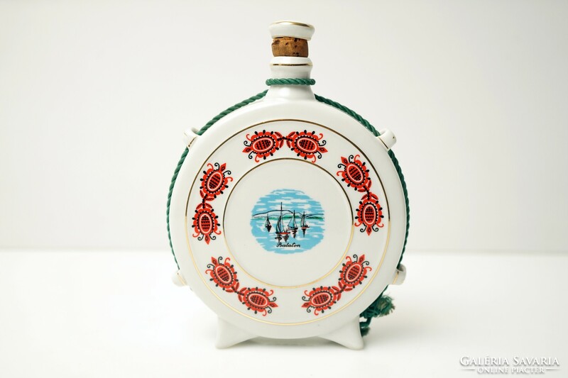 Old Hólloháza porcelain balaton water bottle / balaton / retro old