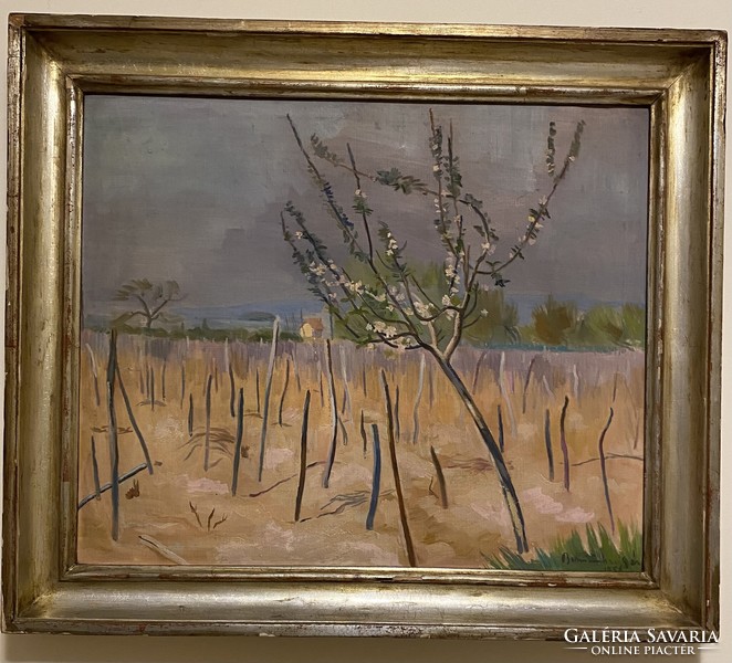Spring in the vineyard - Bornemisza geza oil/canvas picture