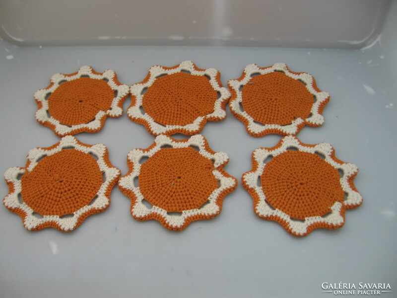Crocheted coasters, Christmas decorations 6 pieces in one