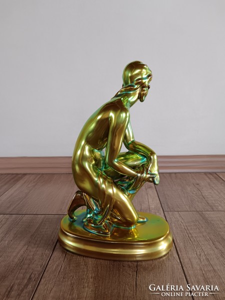 Old Zsolnay eosin glazed nude figure