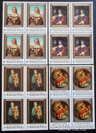S3575-81n / 1983 Festmények - Raffaello bélyegsor postatiszta négyestömb