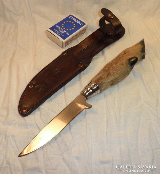 Old German buckskin dagger, with original leather sheath, from a collection.