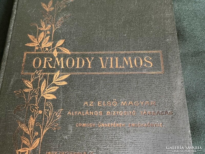 Ormody Vilmos Emlék Az Első Magyar Általános Biztosító Társaságnál könyv 1898 (B0002)