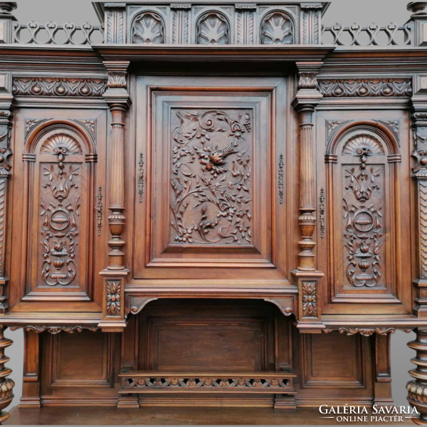 Antique walnut Neo-Renaissance dining set