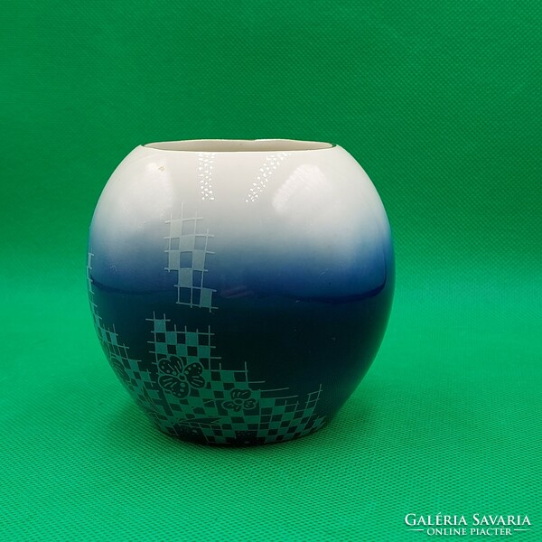 Retro porcelain blue vase