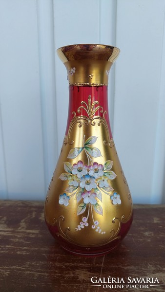 Cseh, Bohemia aranyozott üveg váza