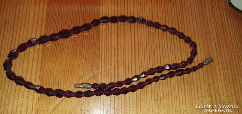 Purple garnet double row bracelet (?) and single row necklace
