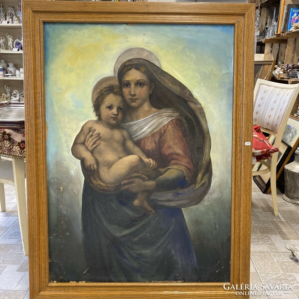 Huge oil painting of the Virgin Mary from the 19th century