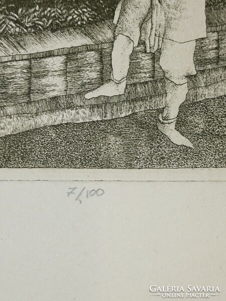 Tulip laszlo etching in the evening