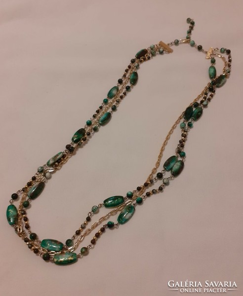 Showy, retro, three-row plastic necklace