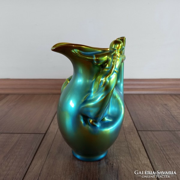 Régi Zsolnay szecessziós eozin mázas arató váza
