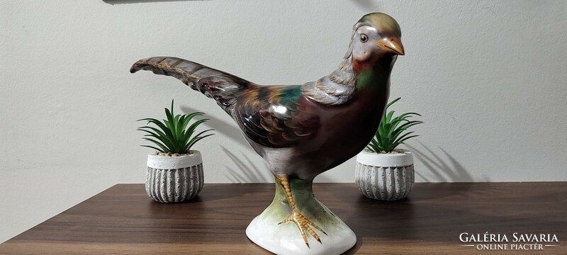 HUF 1 beautiful hand-painted Bodrog Kresztúr 32 cm pheasant in perfect condition!