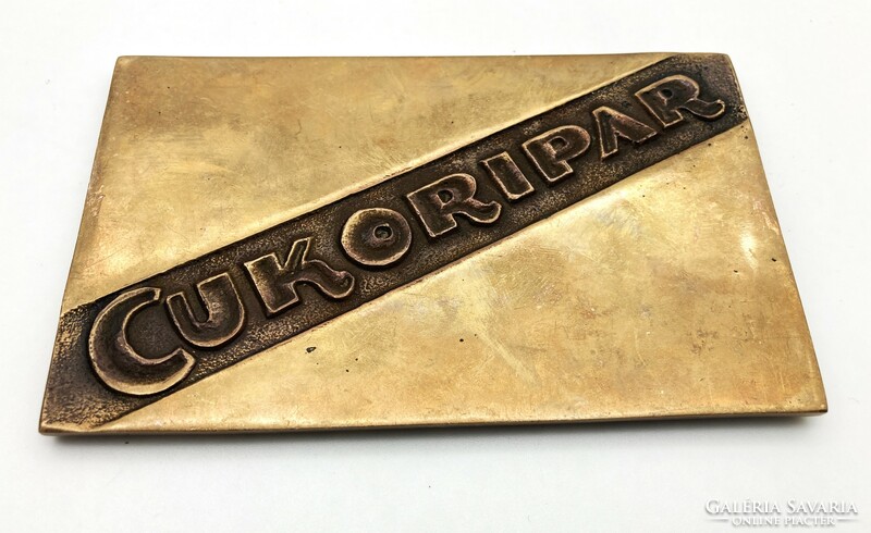 Hungarian sugar industry bronze plaque - rarity
