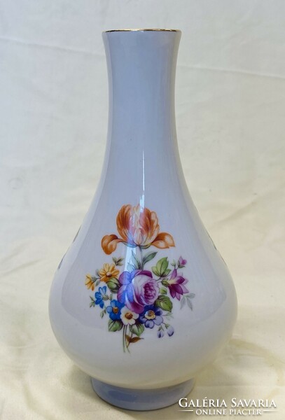Virágos német porcelán váza