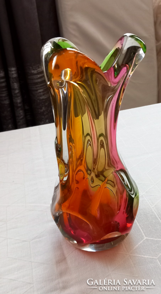 Czech glass vase, Karlovarske
