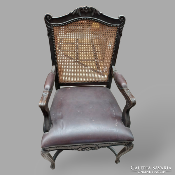Pair of baroque chair and armchair