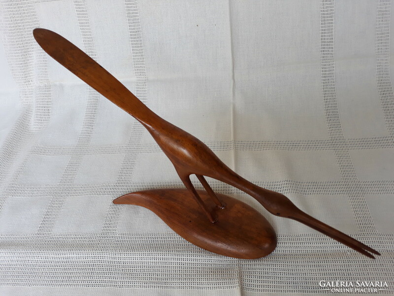 Art deco carved wooden bird