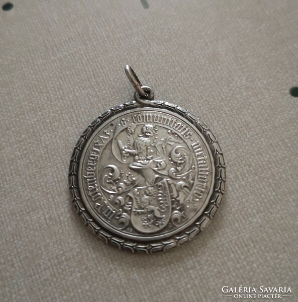 Silver coin pendant, 1967