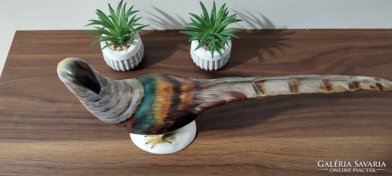 HUF 1 beautiful hand-painted Bodrog Kresztúr 32 cm pheasant in perfect condition!