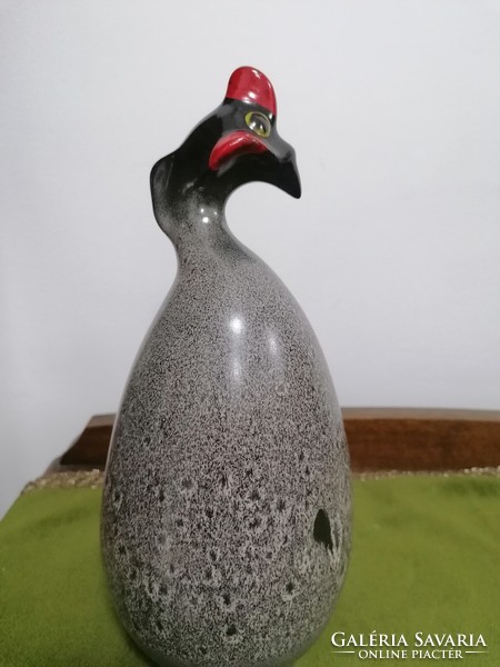 Large guinea fowls with quality marking, porcelain or ceramic