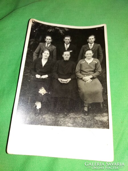 Antique photo and the postcards made from it, group photos - grandmother's grandson - family 4 in one according to the pictures