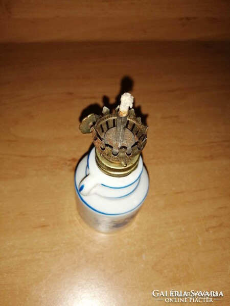 Tiny porcelain kerosene lamp 8 cm high (b)