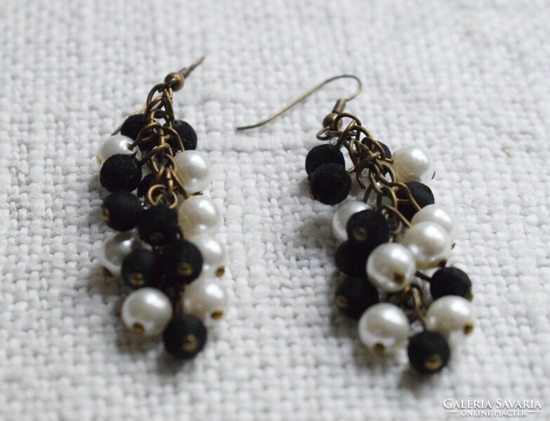 Earrings, vintage, with thekla pearls 4.5 x 1.8 cm