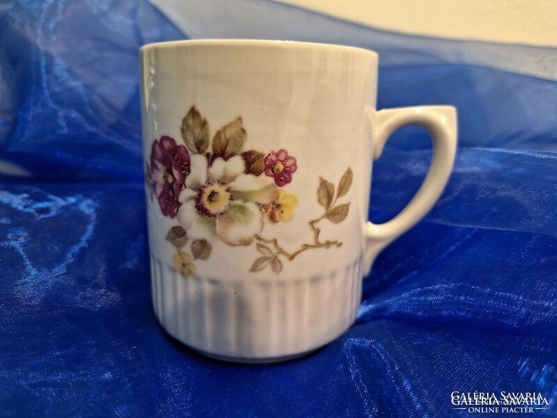 Zsolnay old, floral porcelain mug.