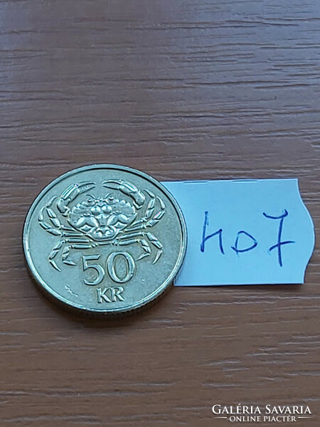 Iceland 50 kroner 2005 nickel-brass, shore crab 407
