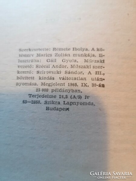 Horváth Ilona:  Szakácskönyv  1965.