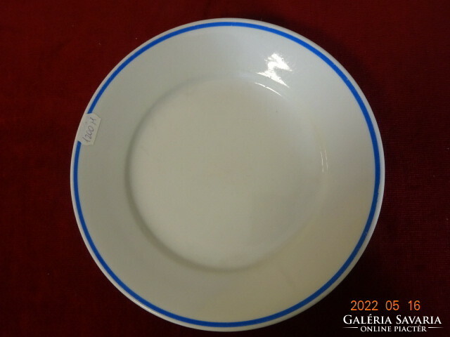 Zsolnay porcelain flat plate, blue striped, diameter 23.3 cm. He has! Jókai.