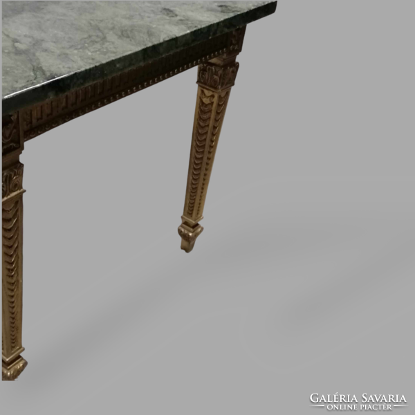 Copper coffee table with marble top