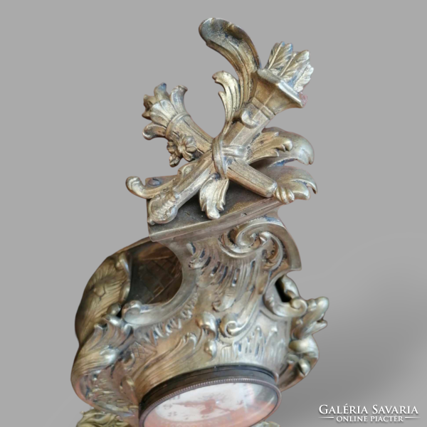Antique copper baroque mantel clock - 1013