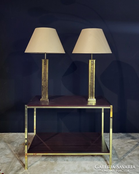 Mid century modern, hollywood regency, vintage réz asztali lámpa pár