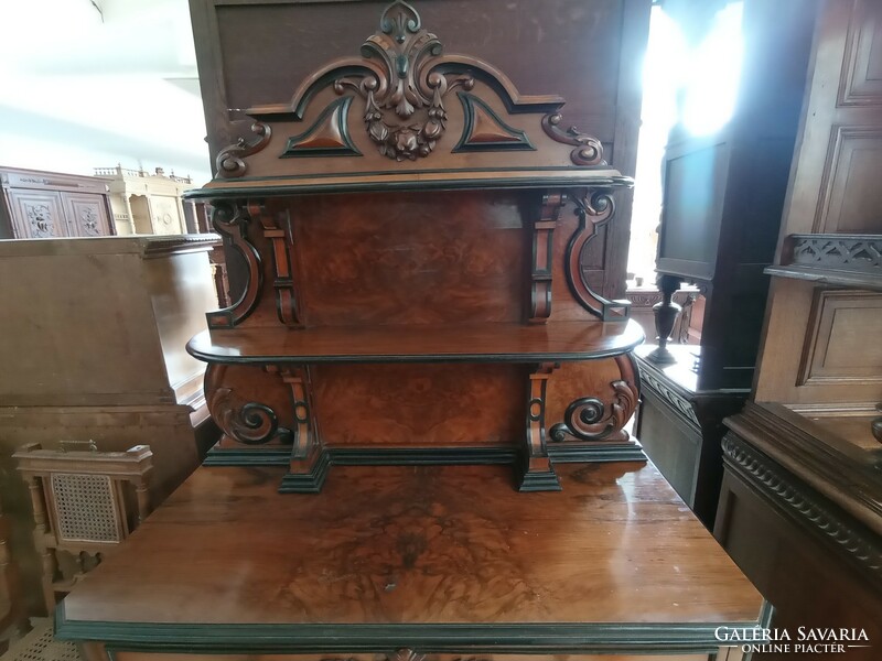 Baroque sideboard with glass stool