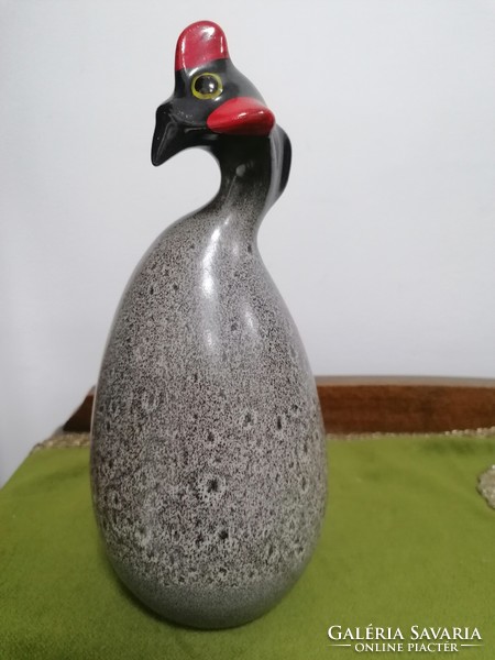 Large guinea fowls with quality marking, porcelain or ceramic