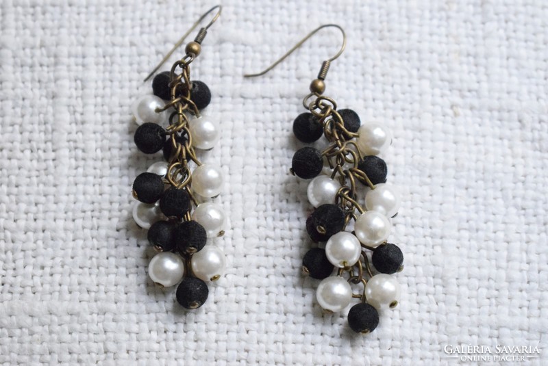 Earrings, vintage, with thekla pearls 4.5 x 1.8 cm