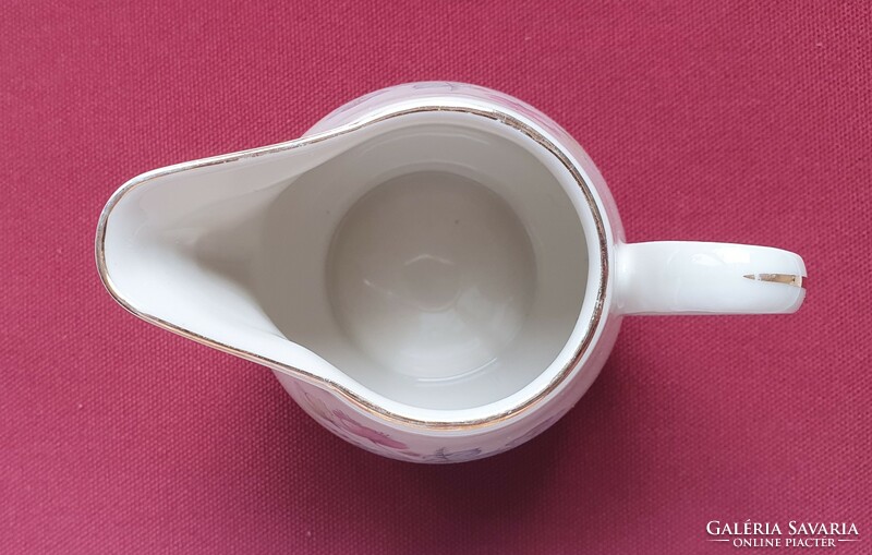 Porcelán kiöntő tej tejszín virág mintával