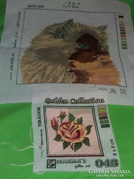 Retro flawless embroidery kit with 2 tapestry images and many, many colorful embroidery heads in one as shown in the pictures