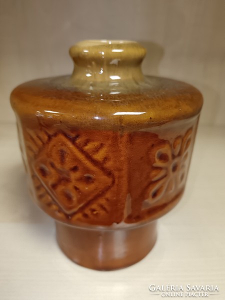 Retró barna kerámia váza
