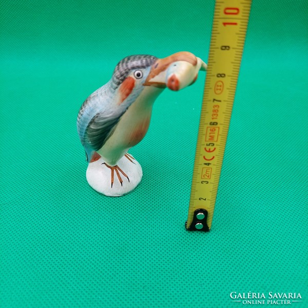 Rare collector's craft ceramic bird with fish figurine