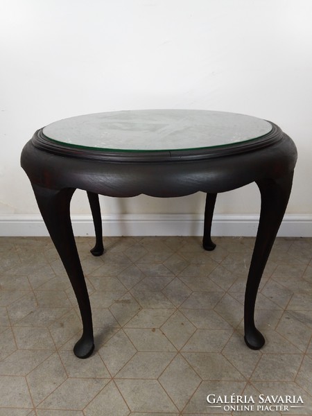 Neobaroque round dark brown coffee table