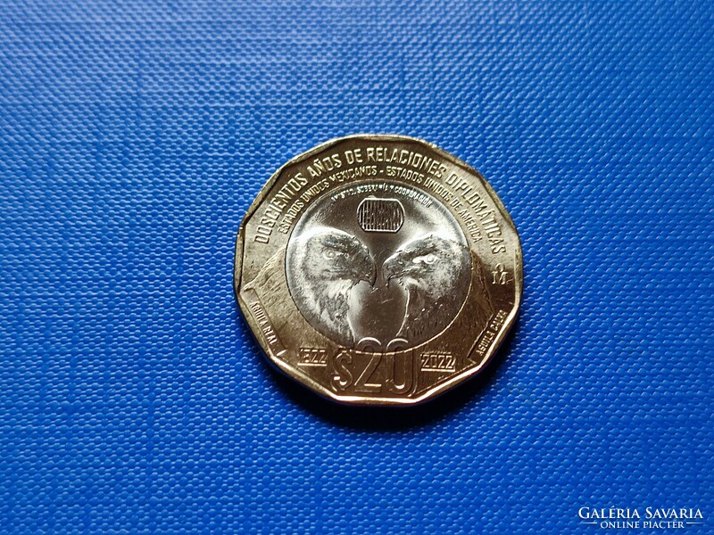 Mexico 20 pesos 2022 diplomatic relations with the USA 200th Anniversary! Eagle! Bimetal coin! Ouch!