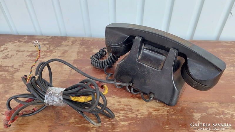 Old dial telephone, black