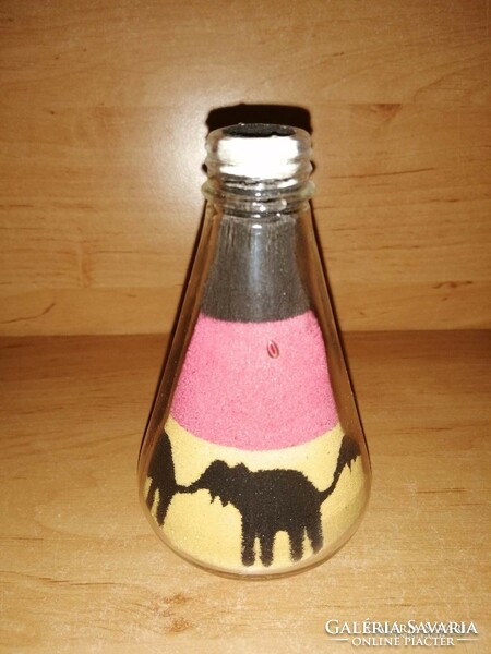 Very Interesting Handmade Filled Colored Sand Bottle Craft Masterpiece (po-4)