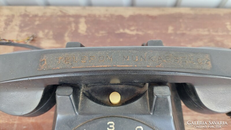 Old dial telephone, black