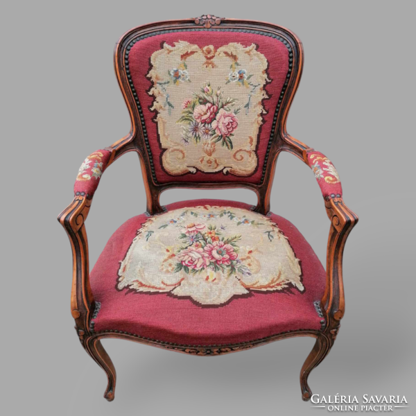 Gobelin pattern neo-baroque arm chair